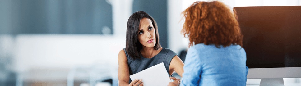Solicitor talking to a client